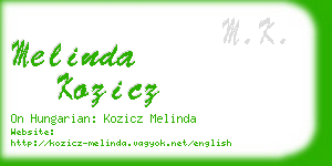 melinda kozicz business card